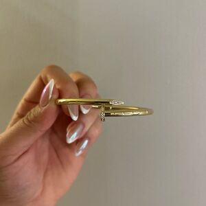 Elegant Gold Bangle with Diamond Accent